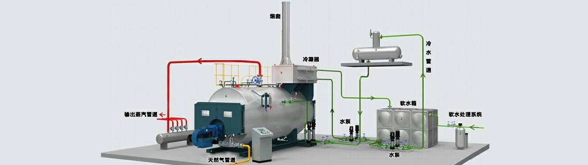 燃气蒸汽锅炉安装效果图3维立体图 燃油蒸汽锅炉